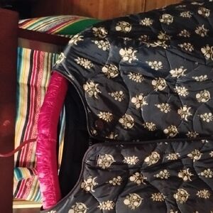 Floral Quilted Jacket with Blue Lining